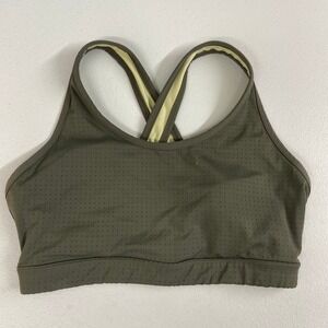 Women's gray green lightly padded full‎ coverage high intensity cross sports bra